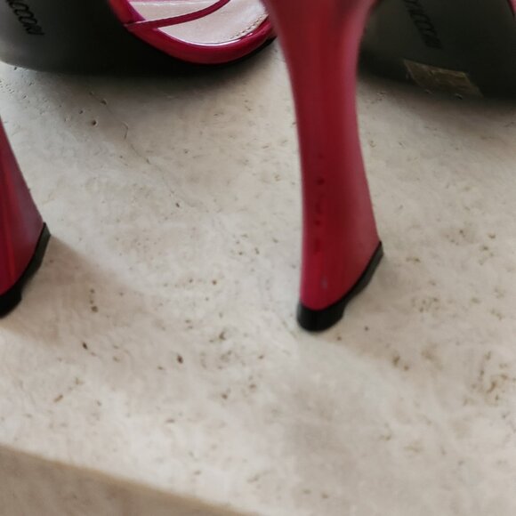 D'accori fuchsia holographic patent leather mule sandals sz 39.5 - Picture 8 of 13